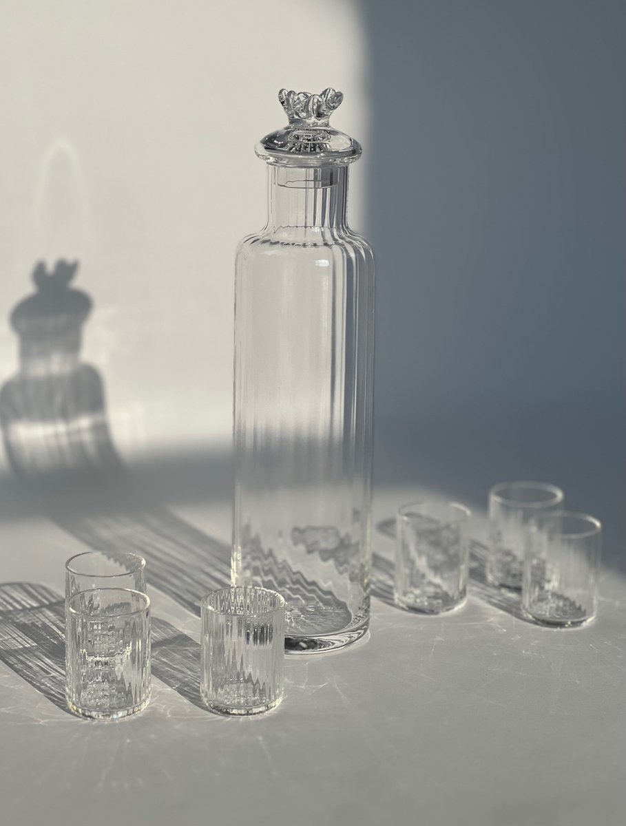 Kristallen Druppel waterglas/ Geel