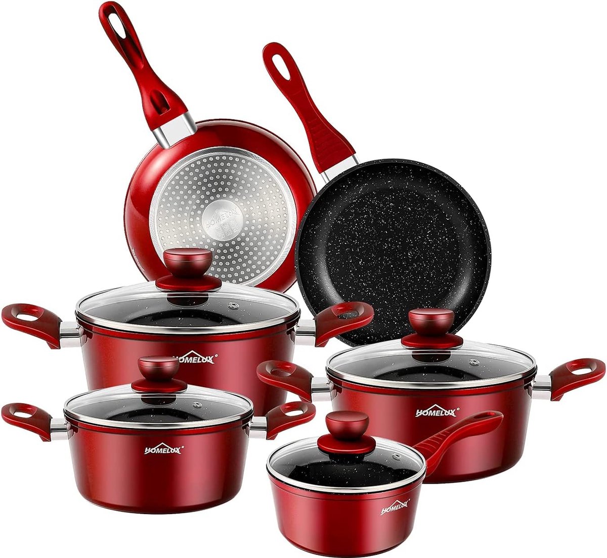 kookpotten / pannen set - Non-stick / Koekenpannenset, frying pan set, PFAS-vrij, vaatwasserbestendig