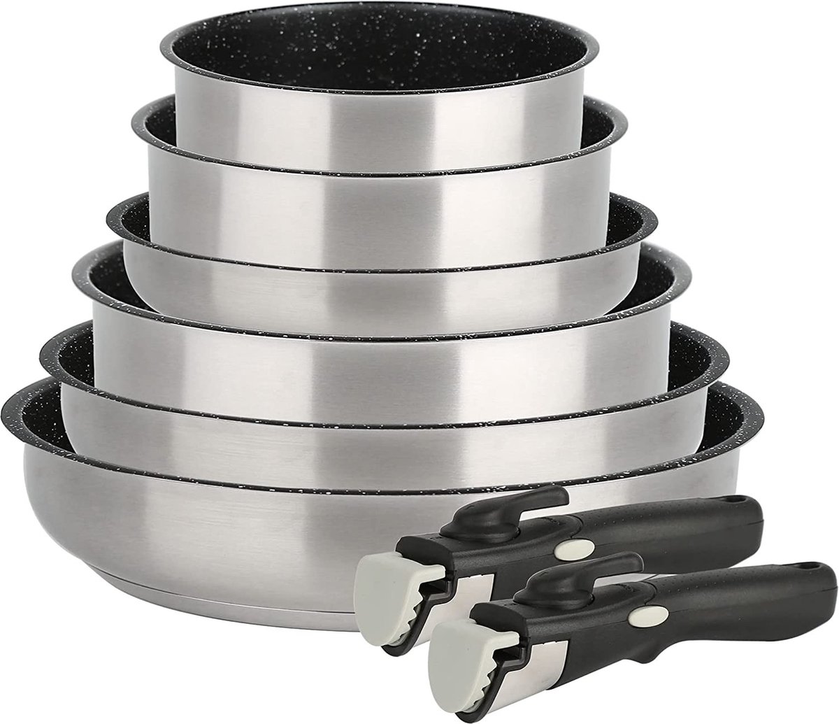 kookpotten / pannen set - Non-stick / Koekenpannenset, frying pan set, PFAS-vrij, vaatwasserbestendig