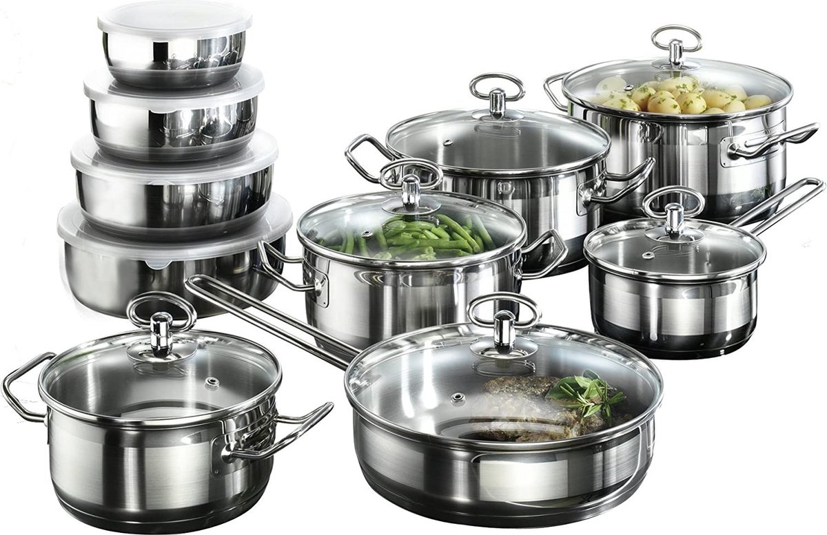 kookpotten / pannen set - Non-stick / Koekenpannenset, frying pan set, PFAS-vrij, vaatwasserbestendig