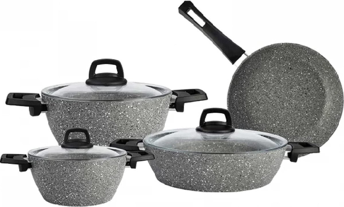 kookpotten / pannen set - Non-stick / Koekenpannenset, frying pan set, PFAS-vrij, vaatwasserbestendig