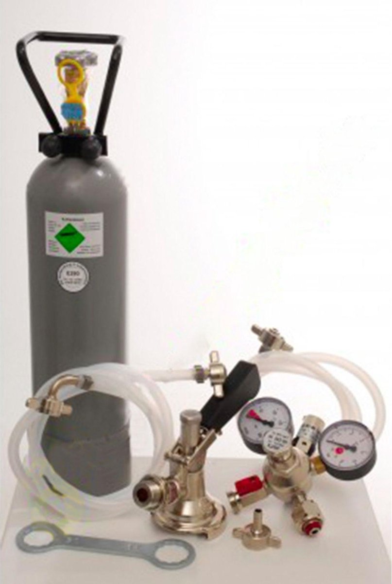 Accessoirepakket 2 met fustkoppeling type A, 10mm! Bierslang, 2,0 kg co2 fles voor 1-kraans biertap
