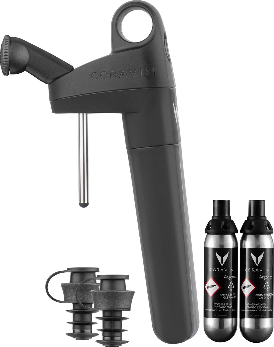 Coravin - Pivot + wijnbewaarsysteem - 2 Pivot-korkar, 2 Coravin Pure Argon Capsules and 1 Pivot Beluchter