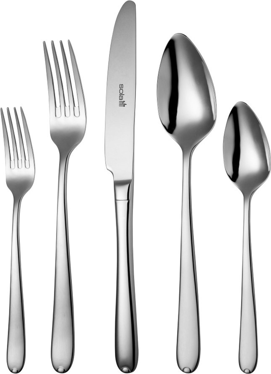 Sola Fleurie Bestekset 9 Persoons - 90 Delig RVS Bestek Set - Zilverwit Edelstaal 18/10 - Vaarwasserbestendig - Zilver