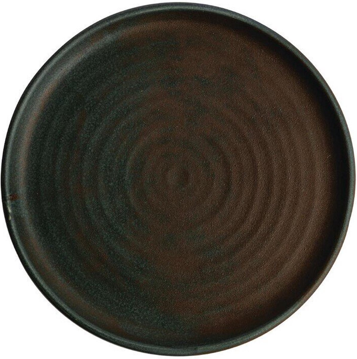 Olympia Canvas ronde borden met smalle rand groen 26,5cm