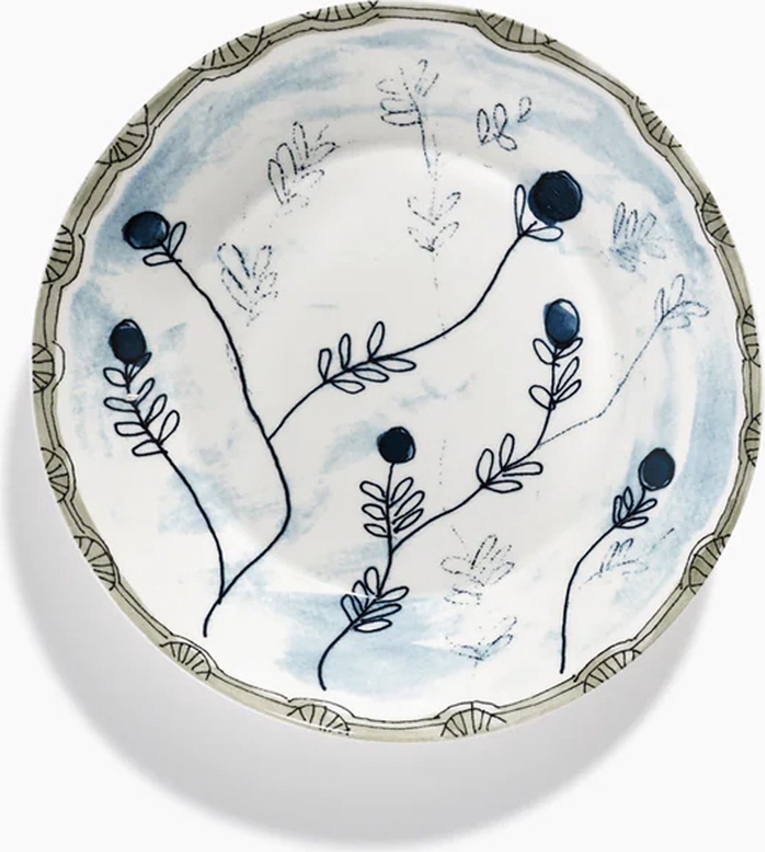 MARNI Midnightflowers - diep bord M Mitillo tea 22 cm - 2 stuks