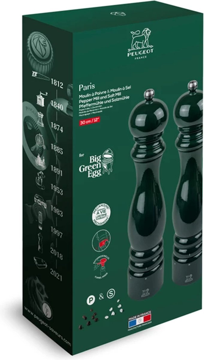 Big Green Egg X Peugeot peper- en zoutmolen 30cm set van 2 Limited Edition
