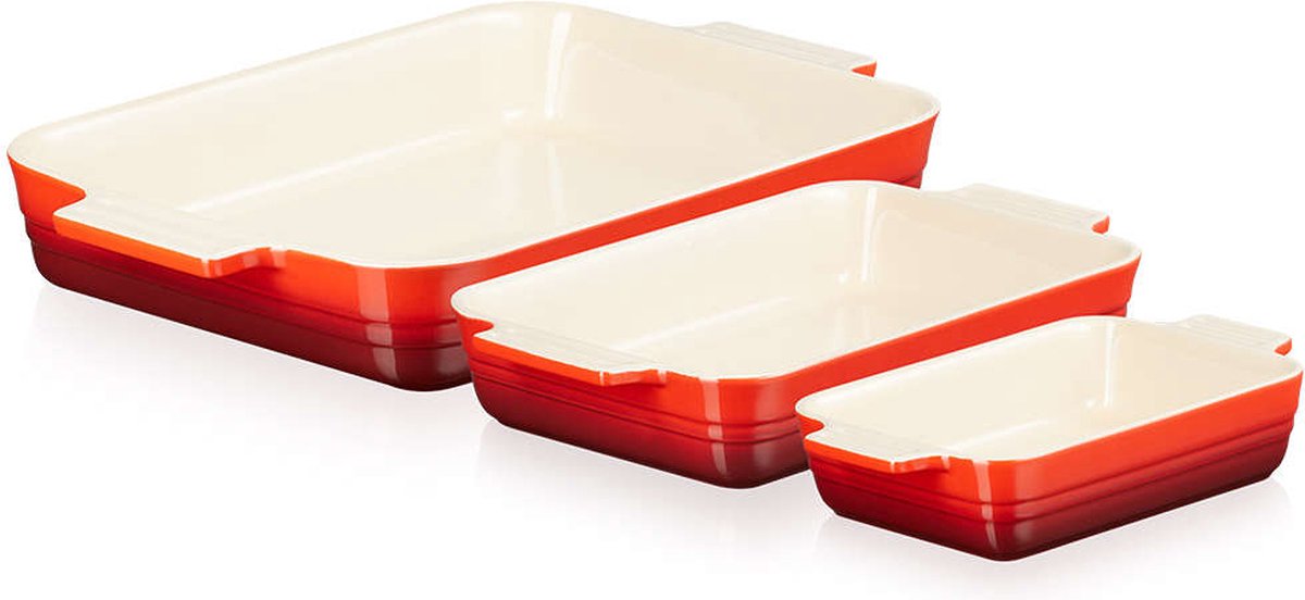 Le Creuset - Ovenschaal Classic Kersenrood - Set van 3 Stuks