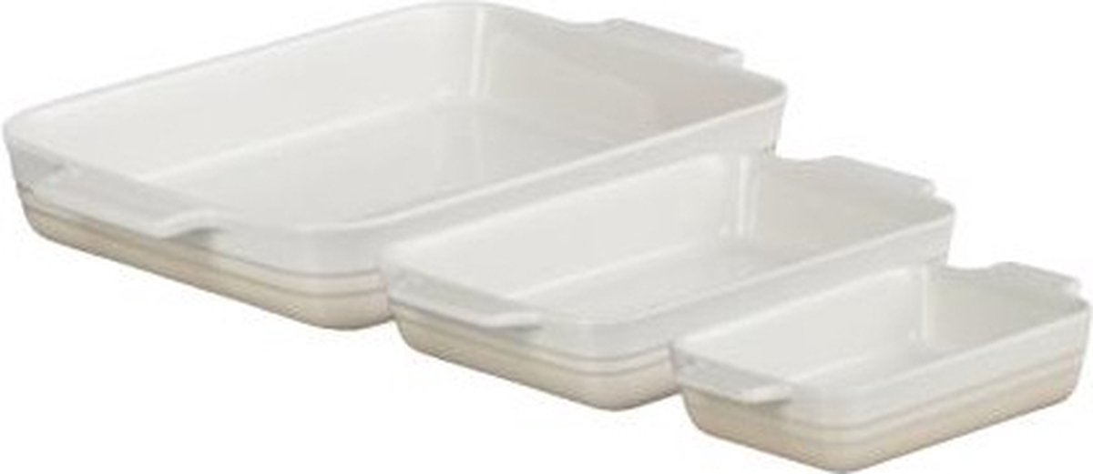 Le Creuset - Ovenschaal Classic - Meringue - Set van 3 Stuks