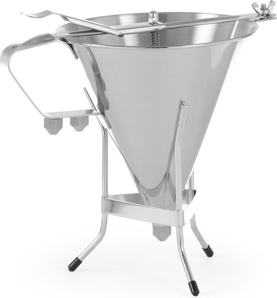 Hendi Doseertrechter 1,5 Liter - Professionele Fondanttrechter RVS - Vultrechter Kitchen Line - Incl. 3 Spuitmonden - Ø19x(H)22cm