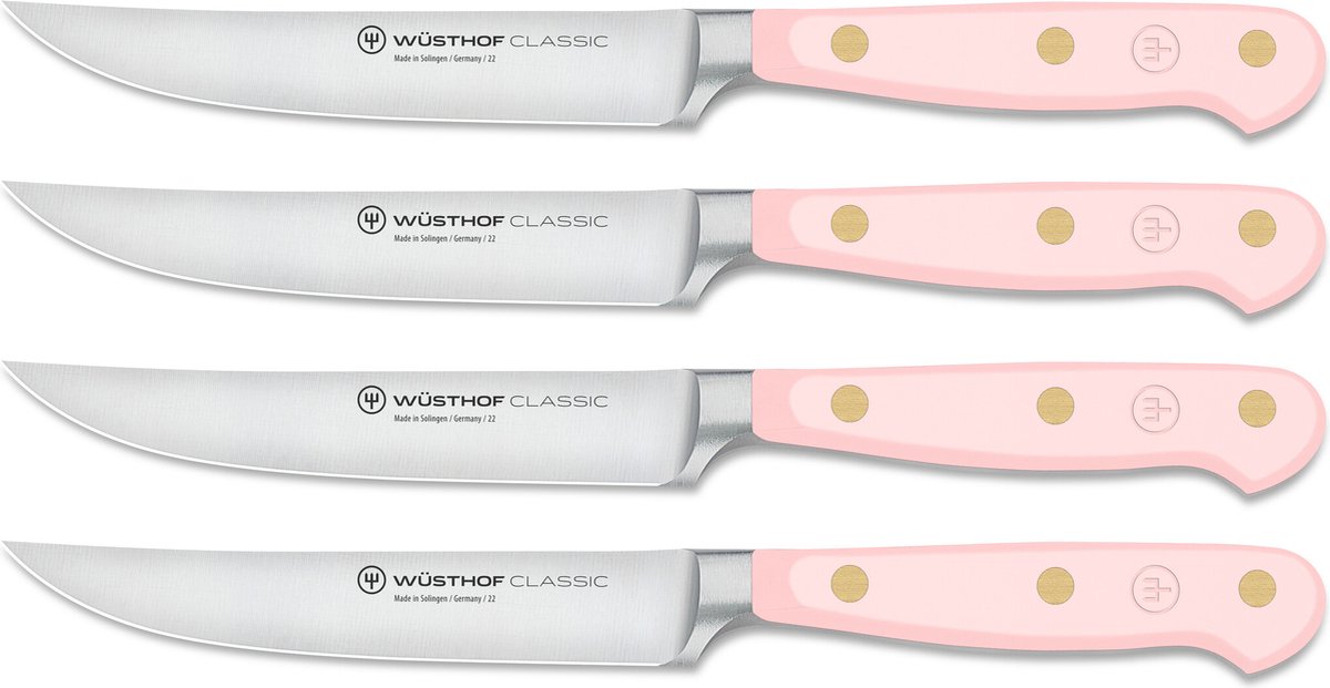 Wusthof Classic steakmessenset - pink himalayan salt - 4-delig