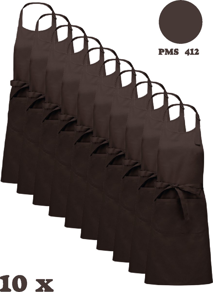Awesome-Gifts - Horeca schort - Keukenschort - Kookschort - Barbecueschort - onbedrukt - 76 x 90 cm - per 10 stuks - Chocolate