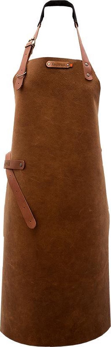 Xapron luxe leren (BBQ) schort Utah - kleur Rust (roest)