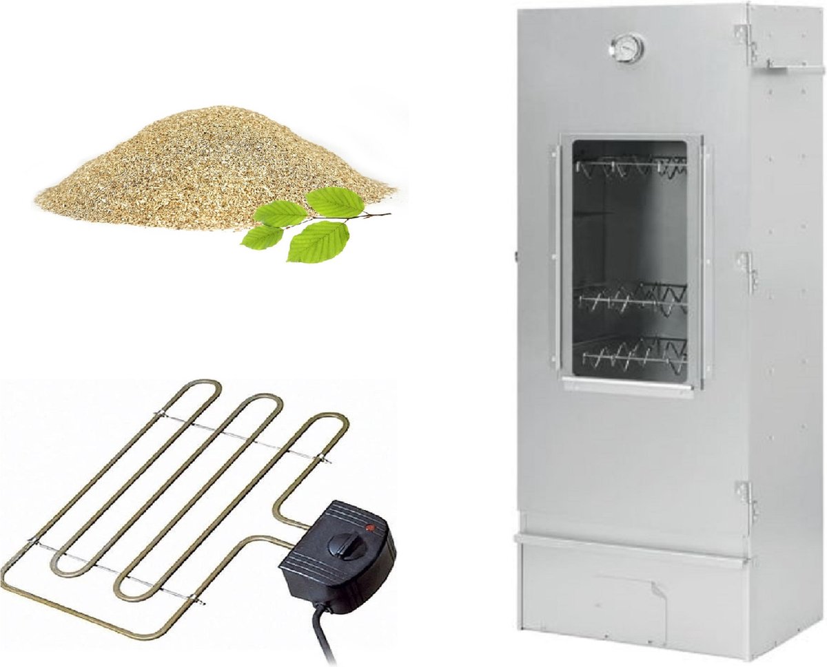 Eurocatch - Rookoven Set - Big One- met Elektrisch Spiraal - Thermostaat - Rookmot 4 liter