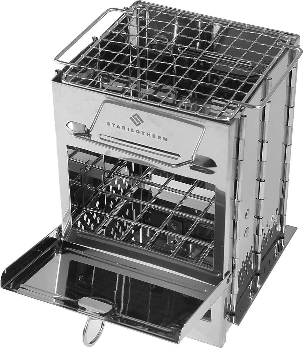 Roestvrij stalen houtskoolgrill, camping Outddor opvouwbaar | mobiele grill campinggrill outdoor grill | zeer stabiel en ruimtebesparend