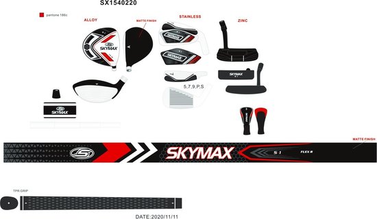 Skymax S1 Complete Heren Golfset Rechtshandig met Graphite Shafts + 1 Inch