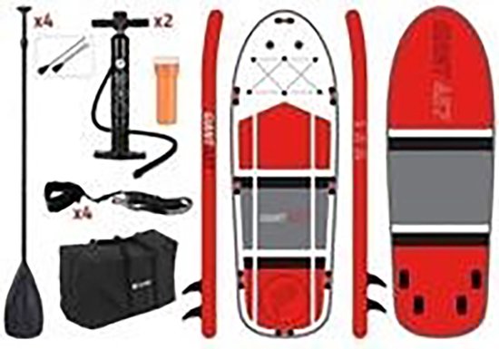 Opblaasbaar SUP Board Giant - Paddle Board Incl. Peddel & Pomp - 4 personen - 457x151x20cm