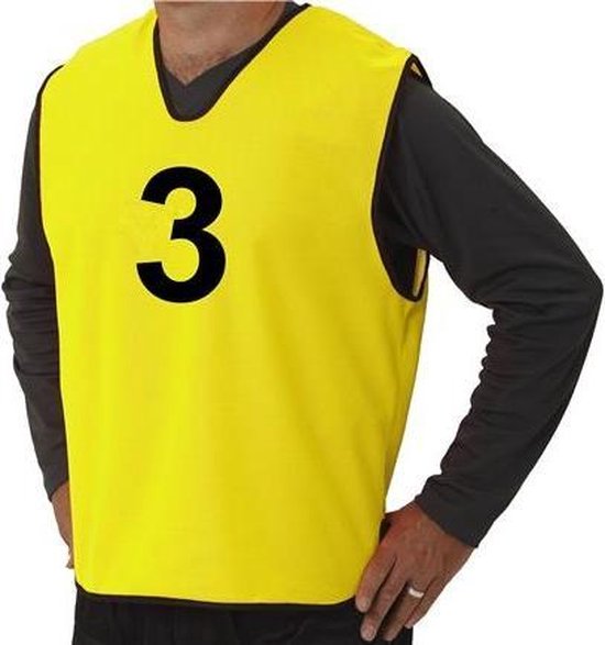 Set Overgooiers met Nummers Geel Maat S