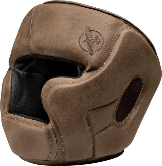 Hayabusa T3 LX Hoofdbeschermer - Italiaans Leer - Vintage - Bruin - standaard maat