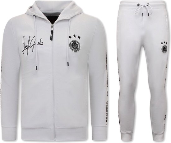 Mannen Trainingspak - Hooded Ribbon - Wit / Zwart