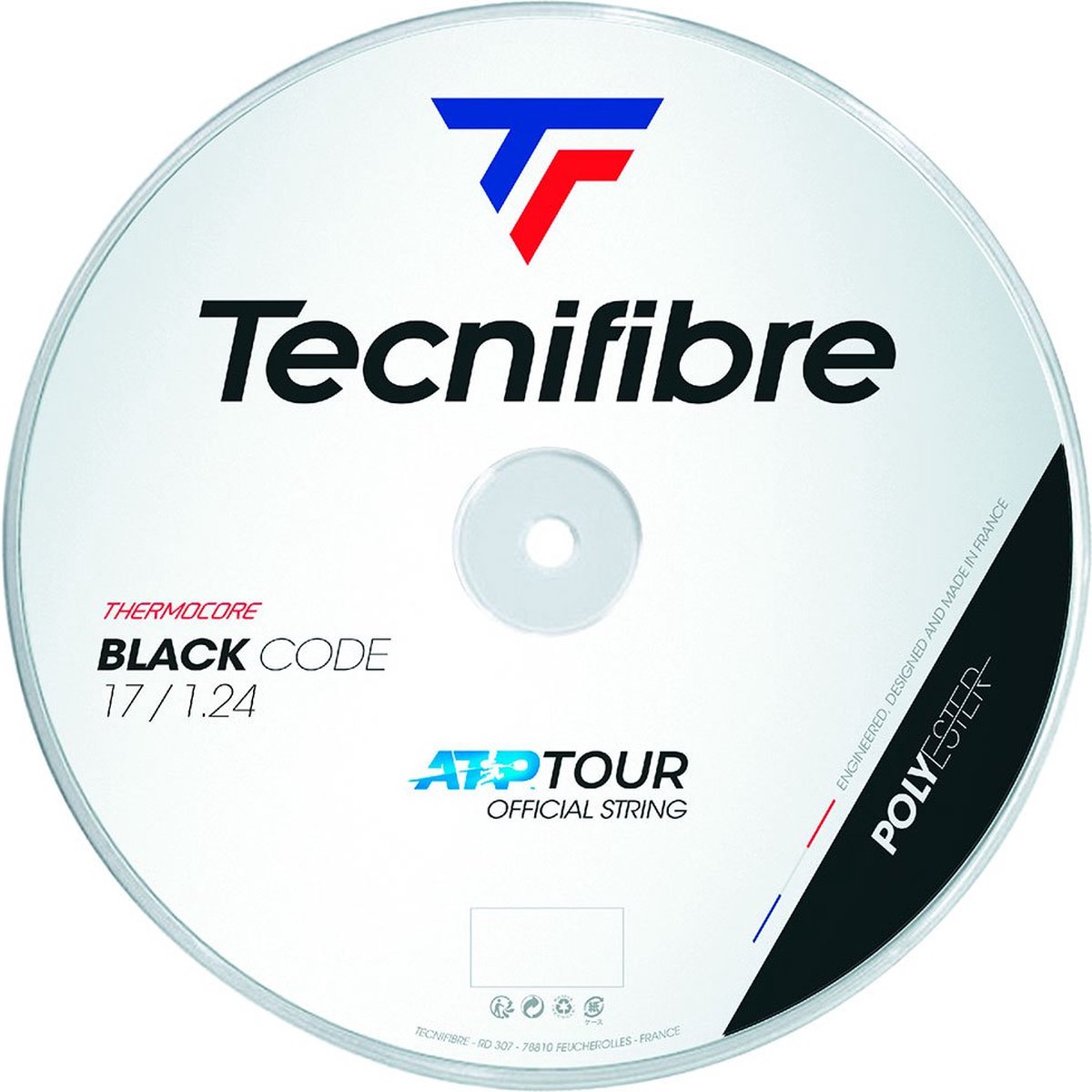 Tecnifibre Black Code - 1.24mm - Polyester Snaar - Rol 200m - Zwart