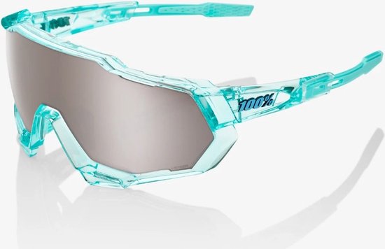 100% Speedtrap - Polished Translucent Mint - HiPER Silver Mirror Lens