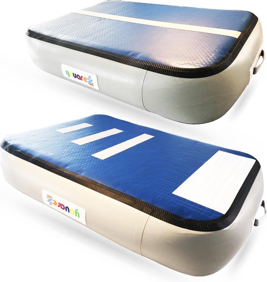 YouAreAir AirBlock Pro 4.0 | 70x100 cm — 20cm dik | Compleet | Verleng je AirTrack - Maak verschillende trainings-opstellingen | 1m ware springplank gymnastiek | 1x0,7x0,20 M fitness mat opblaasbaar | turnmat met pomp