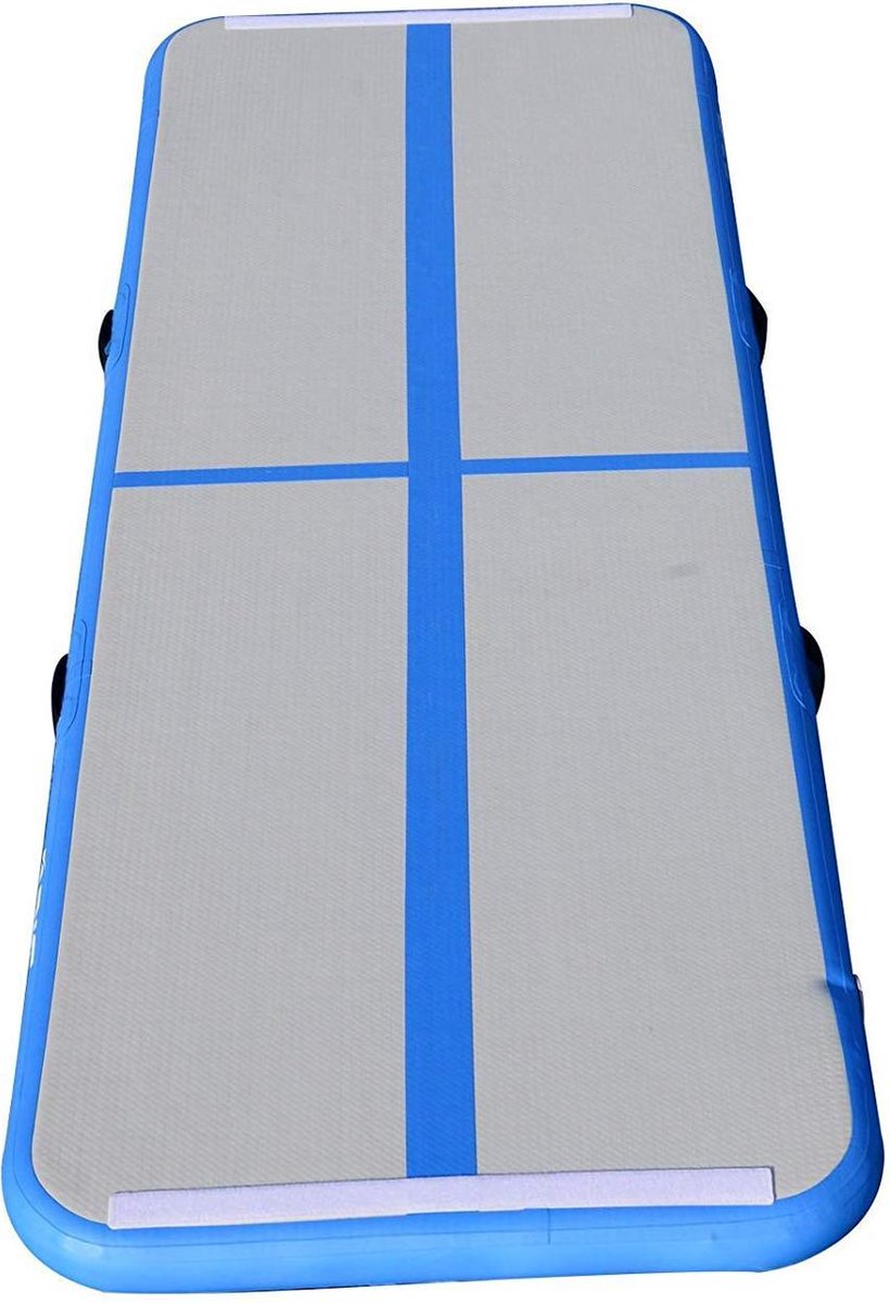 Turnmat - AirTrack - Springkussen | 5x1x0,1 M | 5 meter - Gymnastiek - spelen - sporten | Buiten & Binnen | Elektrische pomp inbegrepen