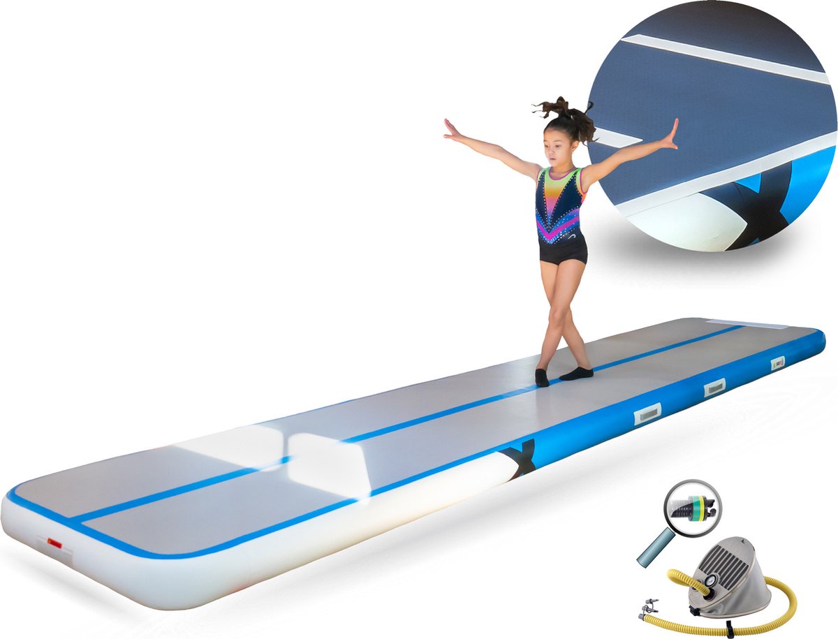 YouAreAir Turnmat — AirTrack Pro 4.0 | 5 meter — 20cm dik | Gymnastiek | Waterproof | 50% gem. meer volume - 5m mat met pomp