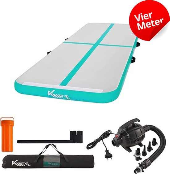 Thuys - Airtrack - Airtrack 4 Meter - Gymnastiek Mat - Turnmat - Mint Groen - Stijlvol