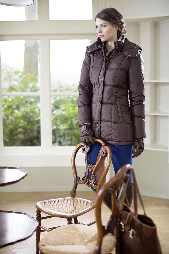 HKM Lange jas -Roma- dikke wattenvoering beige M