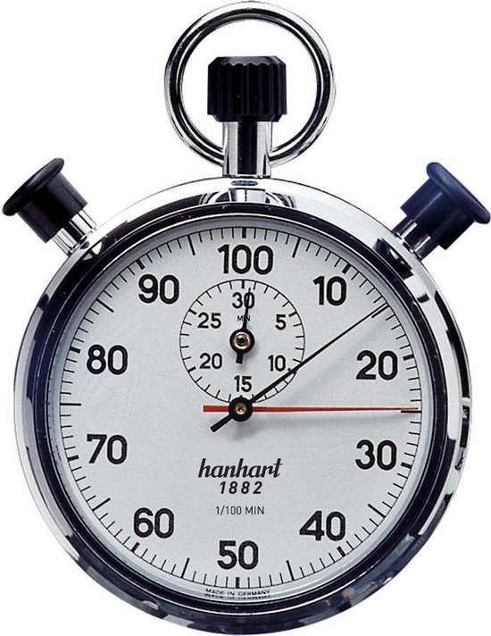 Hanhart mechanische stopwatch Addition timer split-second 135.0201-0S - 1/100 min - 30 min