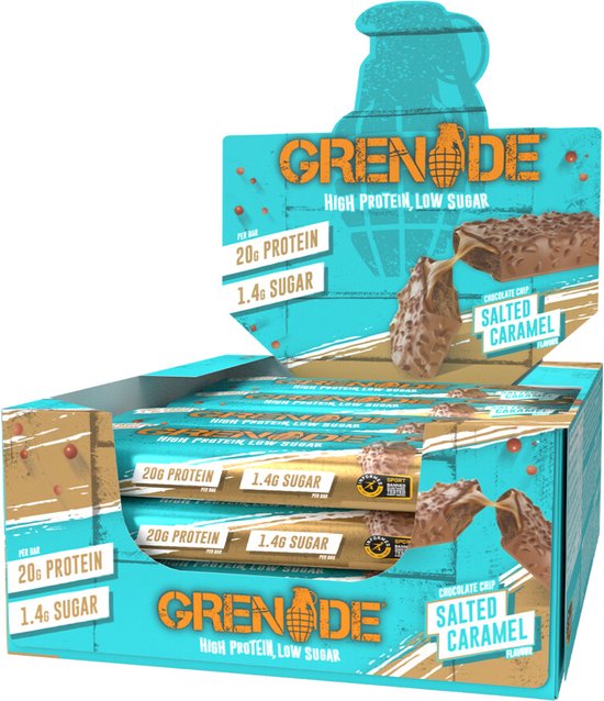 Grenade Protein Bars Chocolate Chip Salted Caramel - 6 x 12 stuks - Voordeelverpakking