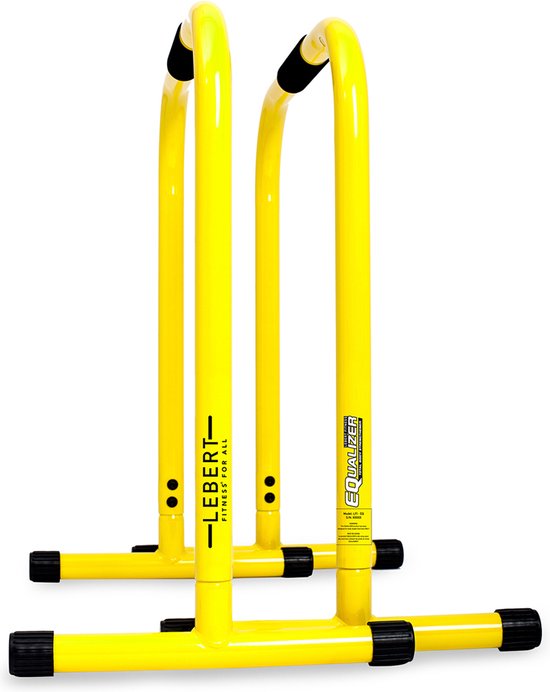 Lebert Equalizer Dip Bars Geel - Dip Station - Pull Up Bar - Push Up Bars - Calisthenics - Krachttraining voor het gehele lichaam