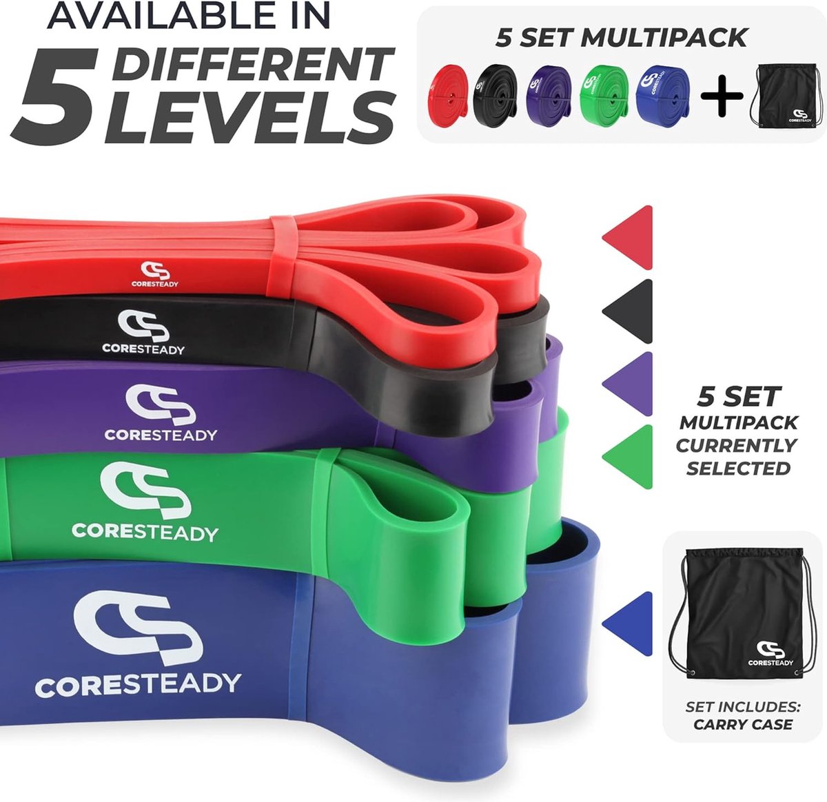 weerstandsbanden - Geassisteerde Optrekband - Trainingsbanden voor CrossFit - Powerlifting - Yoga - Stretchmobiliteit (één per aankoop) voor mannen en vrouwen