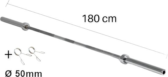 Padisport - Olympische Halterstang 180 Cm - 50 Mm - Olympische Barbell - Barbell - Halterstang 50mm - Halterstang Olympisch - Halter