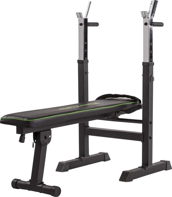 Tunturi WB20 Halterbank - Fitnessbank - Trainingsbank - Utility bench - Opklapbaar - Bankdrukbank - Kleur: zwart