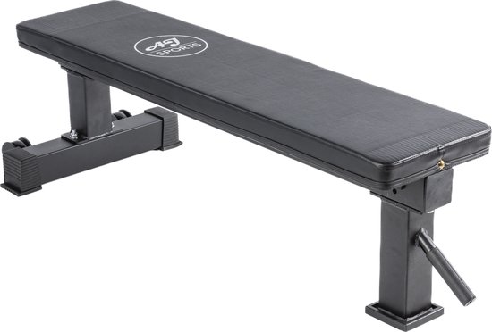 AJ-Sports Vlakke Fitnessbank - Halterbank - Vlakke sport bank - Bench Press - Trainingsbank - Zwart - Thuis sporten - Homegym - Fitness - Bodybuilding