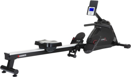 Hammer Fitness Cobra XTR Plus II - Roeitrainer - met kantelbaar LCD scherm - 20 trainingsprogramma's - Kinomap app - Inklapbaar - Geschikt voor lange mensen