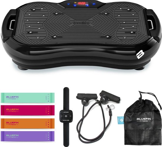 Bluefin Fitness Ultra Slim Plus Trilplaat | De Perfecte Work-out Voor Je Volledige Lichaam | Compact Design Trilplaat Met Weerstandsbanden | Vibratiefitness Voor Thuis