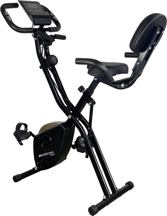 Mobiclinic EVEREST Hometrainer - Inklapbaar - LCD scherm - Verstelbare rugleuning en zadel - 8 standen - Fitnessfiets - Polsslagmeter - Ruimtebesparend - Tot 120 Kg
