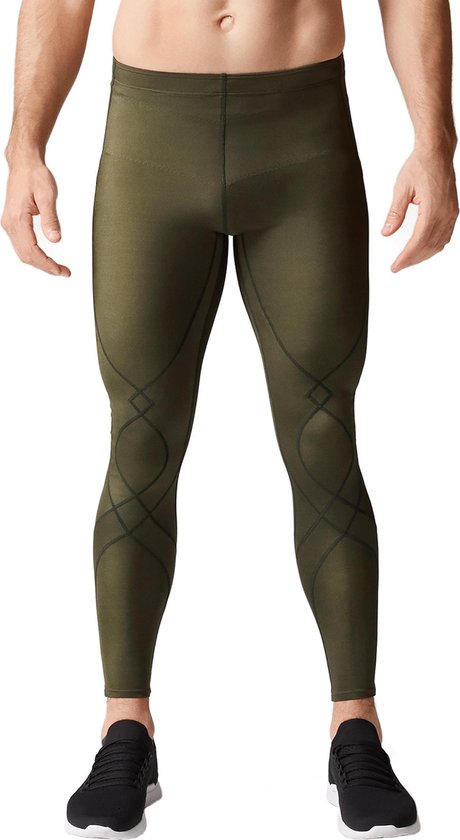 CW-X - Stabilyx Compressiebroek - hardloopbroek - lang - heup, rug en knie ondersteuning - heren - Groen - maat S