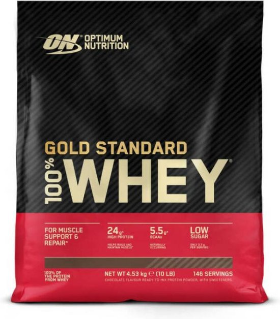 Optimum Nutrition Gold Standard 100% Whey Protein - Double Rich Chocolate - Proteine Poeder - Eiwitshake - 4530 gram (146 servings)