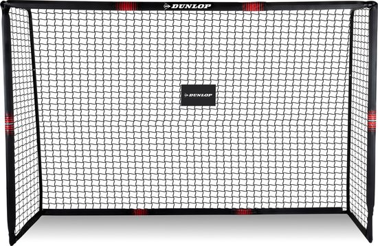 Dunlop Voetbaldoel - 300 x 200 x 120cm - Voetbalgoal Groot - Metaal - Zwart/Geel