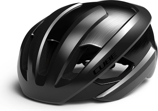 CUBE Fietshelm Heron - Racefietshelm - MIPS - 9 Ventilatiegaten - Verstelbaar - EPS triple in-mould - Glans zwart - 49-55 cm - S