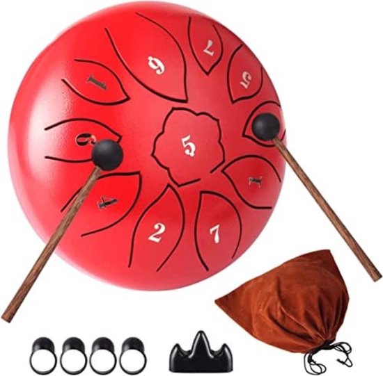 Tongue Drum - Steel Tongue Drum - Rood