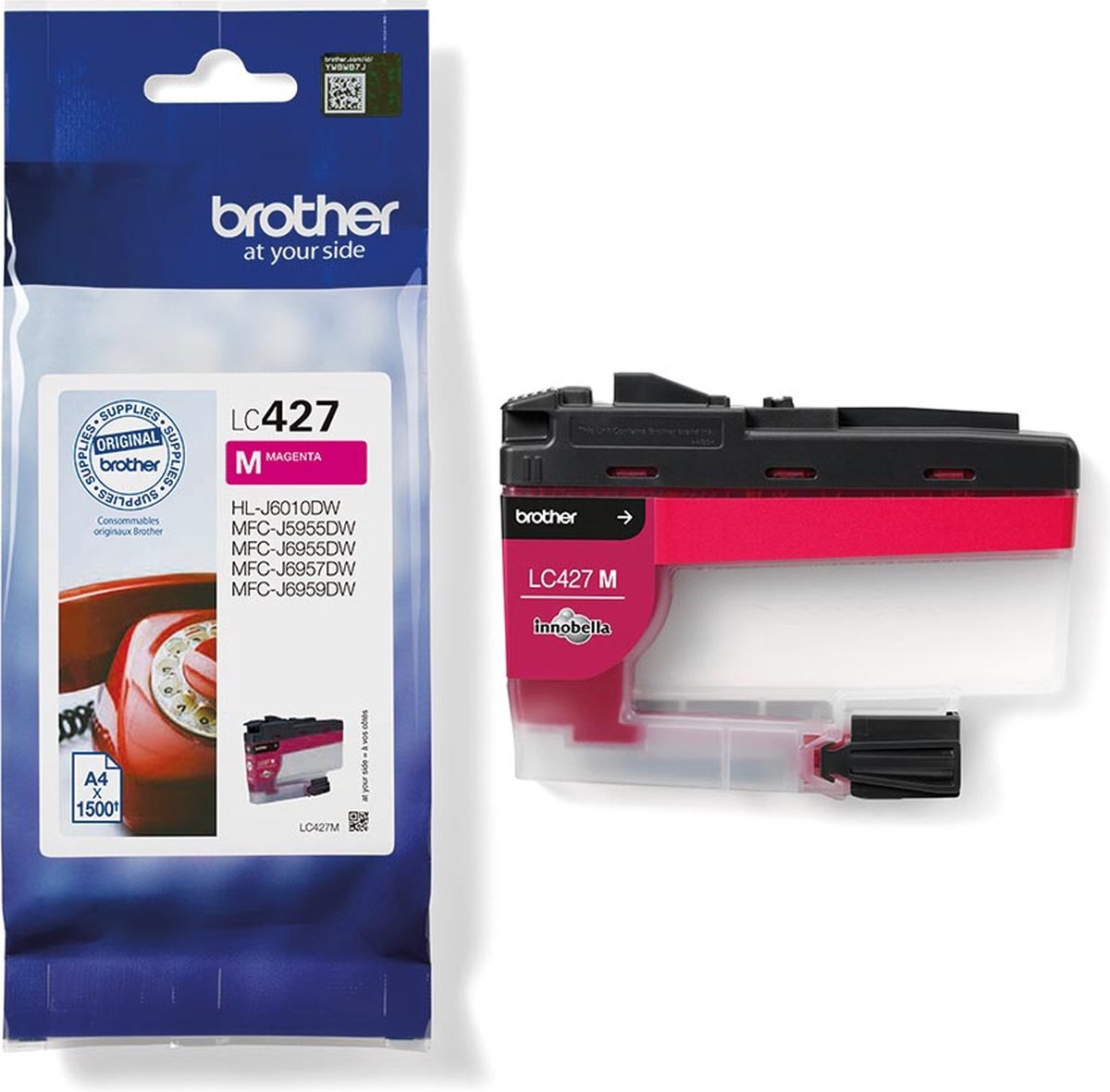Inkcartridge brother lc-427m rood - 5 stuks