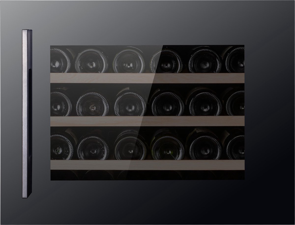 PeVino 24 Black - Inbouw wijnkoelkast Nis 45 cm - 1 T° - 24 Flessen