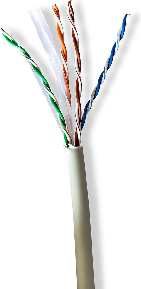 Netwerk Kabel Rol - CAT6 - Stranded - U/UTP - Koper - 305.0 m - Binnenshuis - Rond - LSZH - Grijs - Gift Box