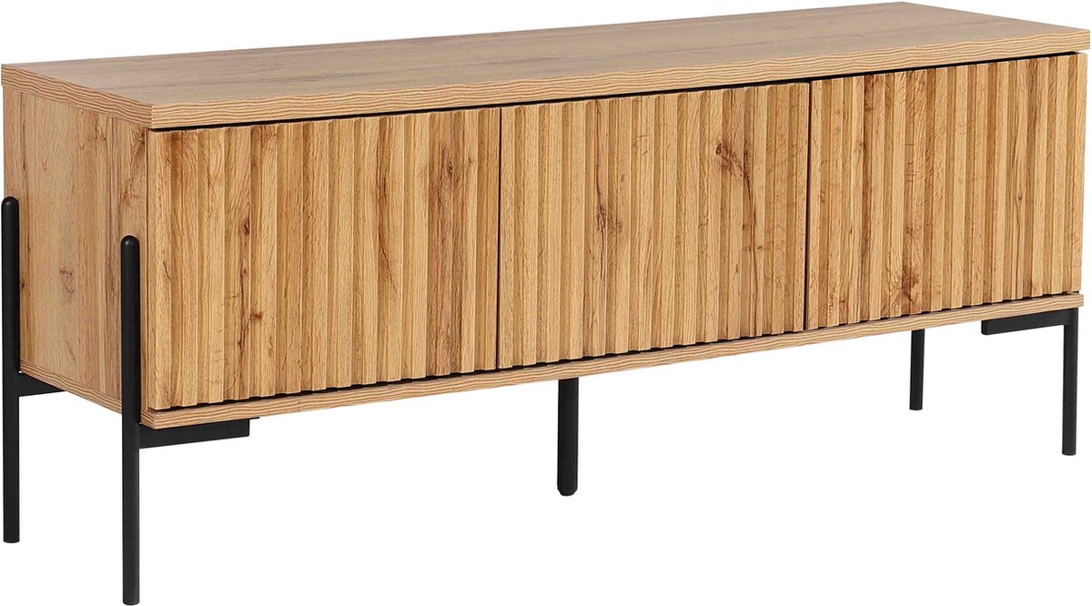 Charlie Lowboard 3 Doors Oak Black